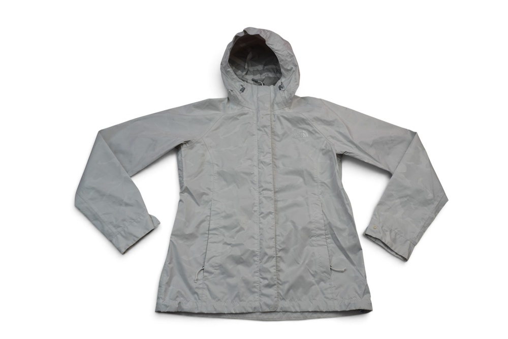 The North Face DryVent Rain Jacket Women's Small White Camo Waterproof Hooded